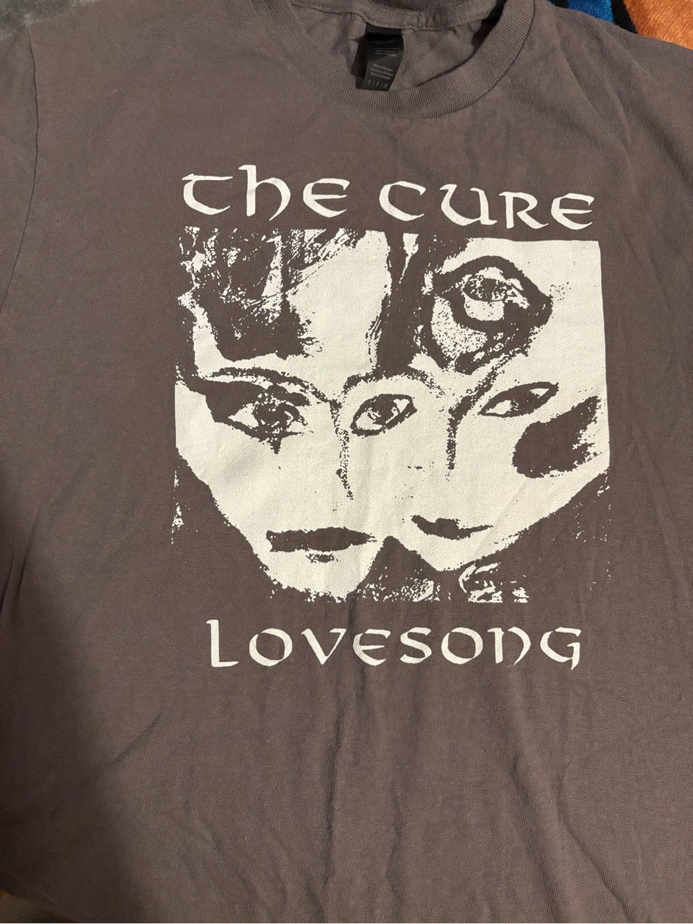 The Cure 'Lovesong'  Short Sleeve T Shirt- Gray and White Small